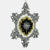 Geistiger Kompass Schneeflocken Zinn-Ornament (Links)