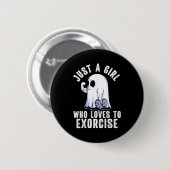 Geistiger lustiger Fitnessstudio-Workout-Bodybuild Button (Vorne & Hinten)