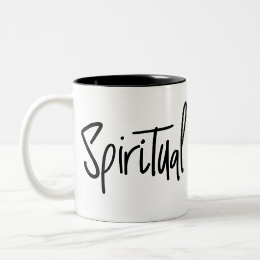 Geistiger Rowdy-große Skript-Tasse Zweifarbige Tasse (Links)