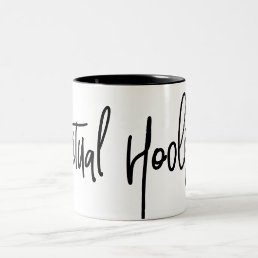 Geistiger Rowdy-große Skript-Tasse Zweifarbige Tasse (Mittel)