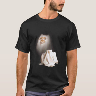 Geistiges Kätzchen Vintage Halloween-Katze Lustige T-Shirt