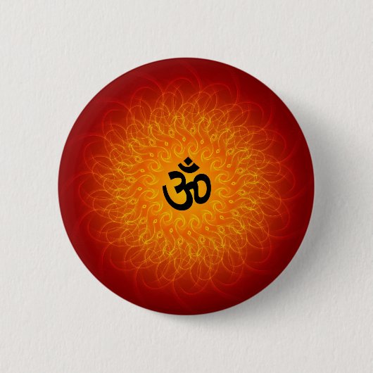 Geistiges OM auf Mandala Button (Vorderseite)