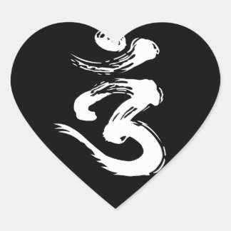 Geistiges Symbol OMs - Yoga-Produkte Herz-Aufkleber