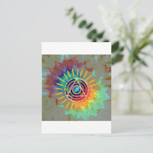 Geistiges Tyedye Postkarte (Stehend Vorderseite)