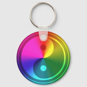 Geistiges Yin Yang - Regenbogen-Entwurf Schlüsselanhänger