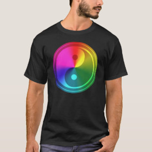 Geistiges Yin Yang - Regenbogen-Entwurf T-Shirt