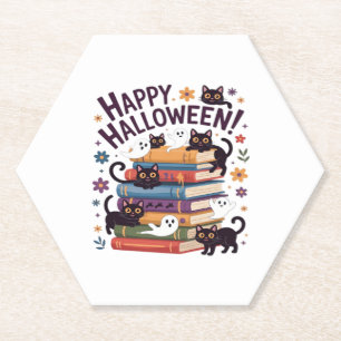 Geistkatze liest Bücher Liebhaber-Geschenke Hallow Untersetzer