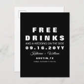Geistreiche freie Getränke, die Save the Date Ankündigungspostkarte (Vorne/Hinten)