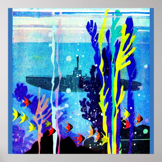 geistreiches U-Boot in tropischen Gewässern Poster (Vorne)