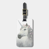 GeistUnicorn mit Blumen in der Mähne Gepäckanhänger (Vorderseite vertikal)