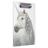 GeistUnicorn mit Blumen in der Mähne Klemmbrett (Rechts)