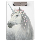 GeistUnicorn mit Blumen in der Mähne Klemmbrett (Vorderseite)