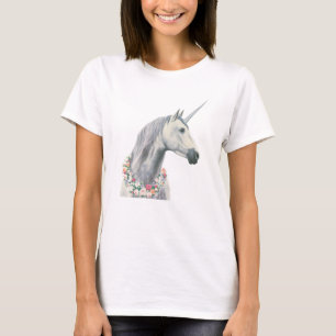 GeistUnicorn mit Blumen um Hals T-Shirt
