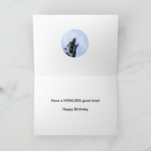 Geistwolfheulengeburtstagskarte Karte (Innenseite)