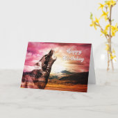 Geistwolfheulengeburtstagskarte Karte (Gelbe Blume)