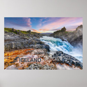 Geitafoss Wasserfälle, Island Poster