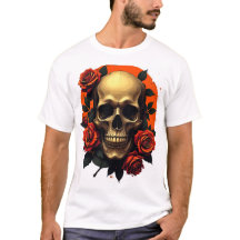 Gejagtes Totenkopf-T-Shirt mit Aufdruck