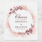 Gejubeln an der Hochzeitsstift Goldene Rose Weinetikett (Einzelnes Label)