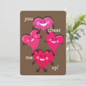 Gejubelnde rosa Herzen | Valentinstag Feiertagskarte (Stehend Vorderseite)