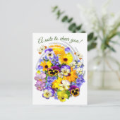 Gejubelter Text von Floral Posy Postcard Postkarte (Stehend Vorderseite)