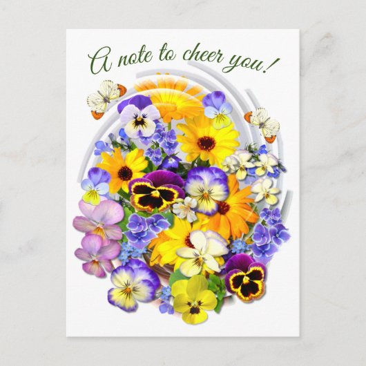 Gejubelter Text von Floral Posy Postcard Postkarte (Vorderseite)