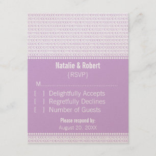 Gek Chic Binary Code Response Card, Lila RSVP Karte