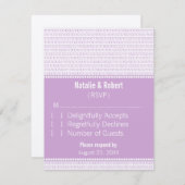 Gek Chic Binary Code Response Card, Lila RSVP Karte (Vorne/Hinten)