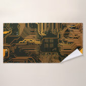 Gek Out Nerd PCB Orange Electronic Circuit Board Badehandtuch (Badehandtuch)