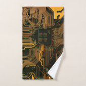 Gek Out Nerd PCB Orange Electronic Circuit Board Badhandtuch Set (Handtuch)