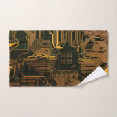 Gek Out Nerd PCB Orange Electronic Circuit Board Badhandtuch Set (Handtuch)