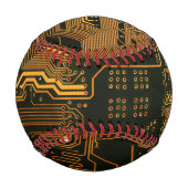 Gek Out Nerd PCB Orange Electronic Circuit Board Baseball (Rückseite)