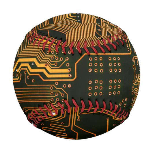 Gek Out Nerd PCB Orange Electronic Circuit Board Baseball (Vorderseite)
