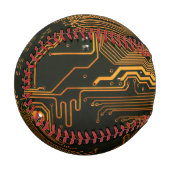 Gek Out Nerd PCB Orange Electronic Circuit Board Baseball (Vorderseite Links)