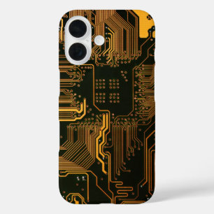 Gek Out Nerd PCB Orange Electronic Circuit Board iPhone 16 Hülle