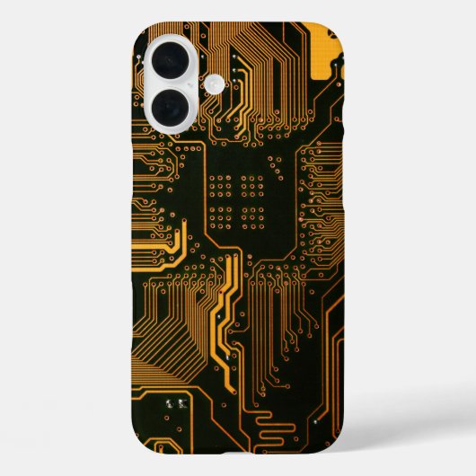 Gek Out Nerd PCB Orange Electronic Circuit Board Case-Mate iPhone Hülle (Rückseite)