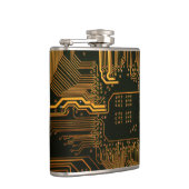 Gek Out Nerd PCB Orange Electronic Circuit Board Flachmann (Rechts)