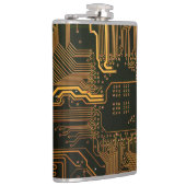Gek Out Nerd PCB Orange Electronic Circuit Board Flachmann (Rechts)
