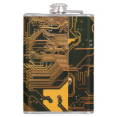 Gek Out Nerd PCB Orange Electronic Circuit Board Flachmann (Rückseite)