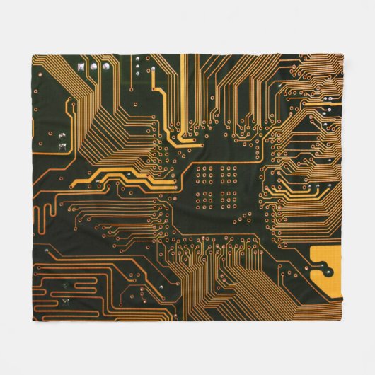 Gek Out Nerd PCB Orange Electronic Circuit Board Fleecedecke (Vorderseite (Horizontal))