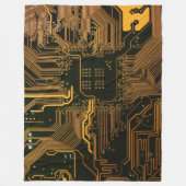 Gek Out Nerd PCB Orange Electronic Circuit Board Fleecedecke (Vorderseite)