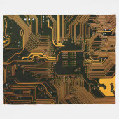 Gek Out Nerd PCB Orange Electronic Circuit Board Fleecedecke (Vorderseite (Horizontal))