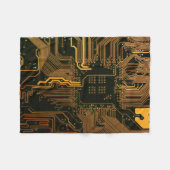 Gek Out Nerd PCB Orange Electronic Circuit Board Fleecedecke (Vorderseite (Horizontal))