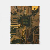Gek Out Nerd PCB Orange Electronic Circuit Board Fleecedecke (Vorderseite)
