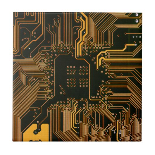 Gek Out Nerd PCB Orange Electronic Circuit Board Fliese (Vorderseite)
