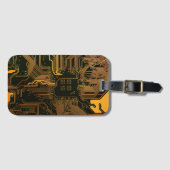 Gek Out Nerd PCB Orange Electronic Circuit Board Gepäckanhänger (Vorderseite (Horizontal))