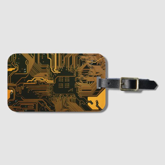 Gek Out Nerd PCB Orange Electronic Circuit Board Gepäckanhänger (Vorderseite (Horizontal))