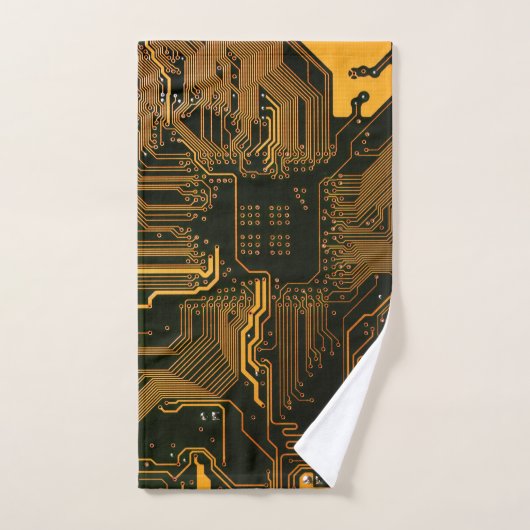 Gek Out Nerd PCB Orange Electronic Circuit Board Handtuch (Handtuch)