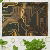 Gek Out Nerd PCB Orange Electronic Circuit Board Handtuch (Gefaltet)