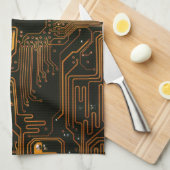 Gek Out Nerd PCB Orange Electronic Circuit Board Handtuch (Viertel Falte)
