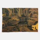 Gek Out Nerd PCB Orange Electronic Circuit Board Handtuch (Horizontal)